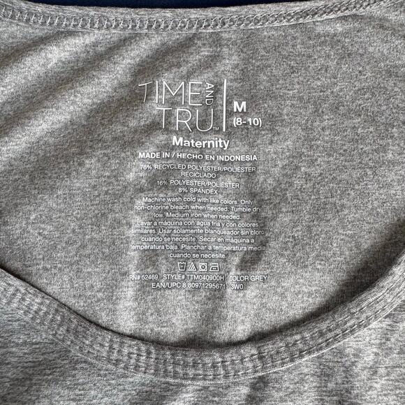 Time and Tru Gray Maternity Ruched Tank Top Size M - Picture 3 of 5